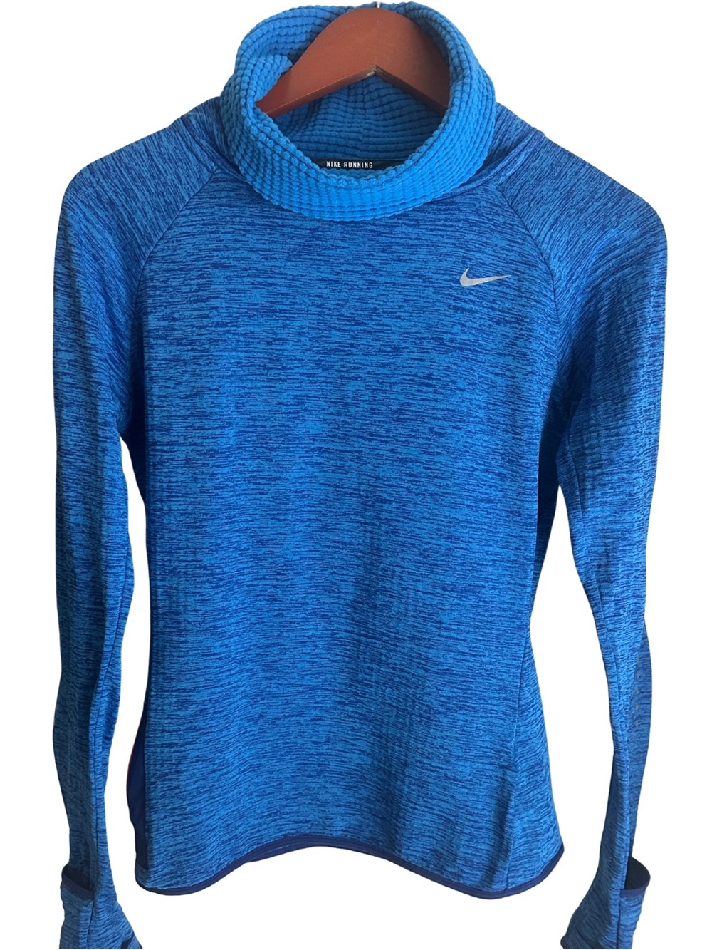 Nike Dri-FIT Sphere Running Pullover Top Cowl Neck Blue 799891-455 Size M